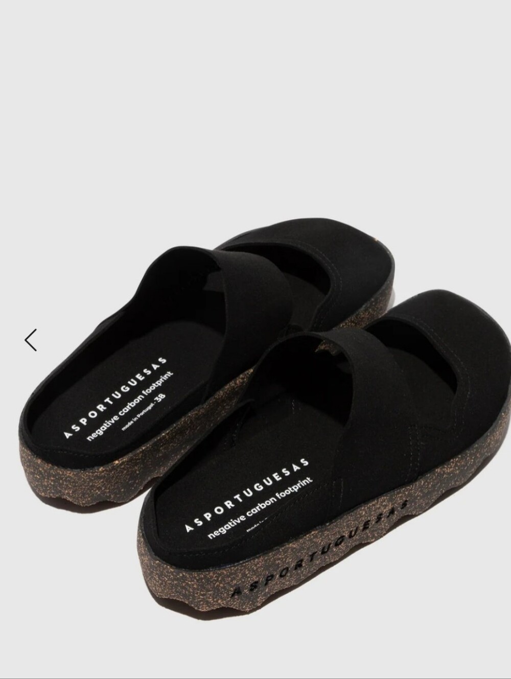 ASPORTUGUESAS Cana Black Slip-On Cork Platform Sandals Sz 36